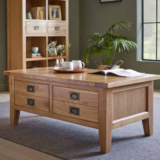 Solid oak living and lounge furniture