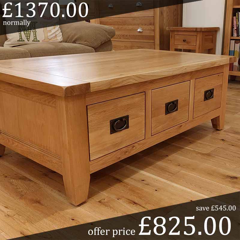 solid oak coffee table - sale - V3DCT