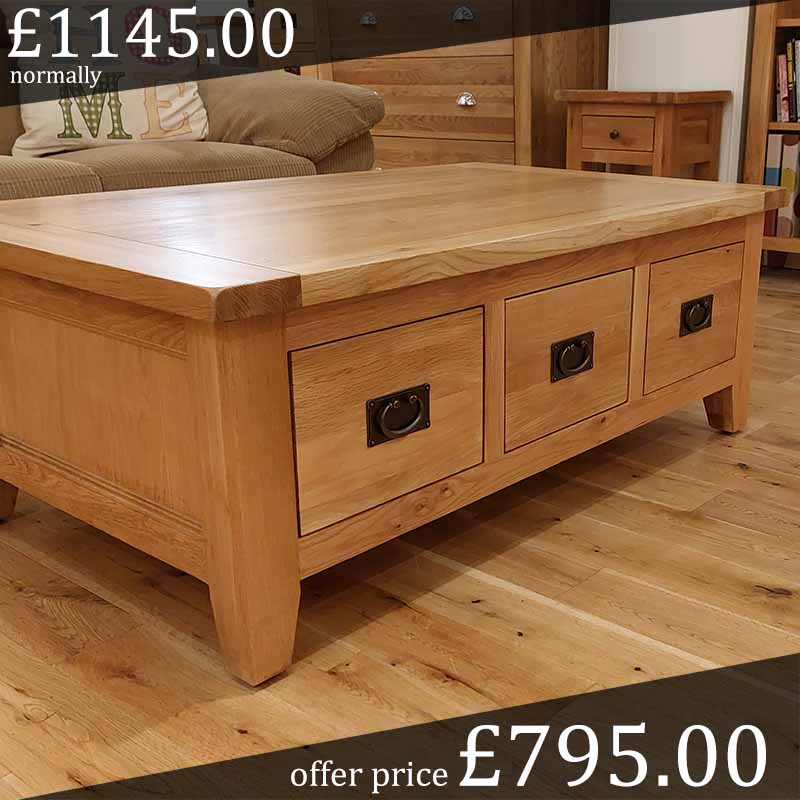 solid oak coffee table - sale - V3DCT