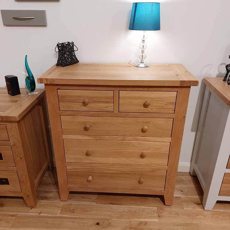 solid oak chest of drawers - sale - V5DC2+3