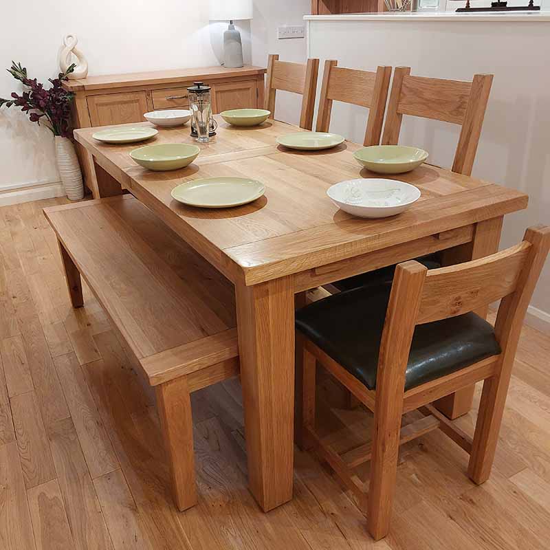 Solid Oak Dining Table & Chairs - sale - VEDT2300_set2