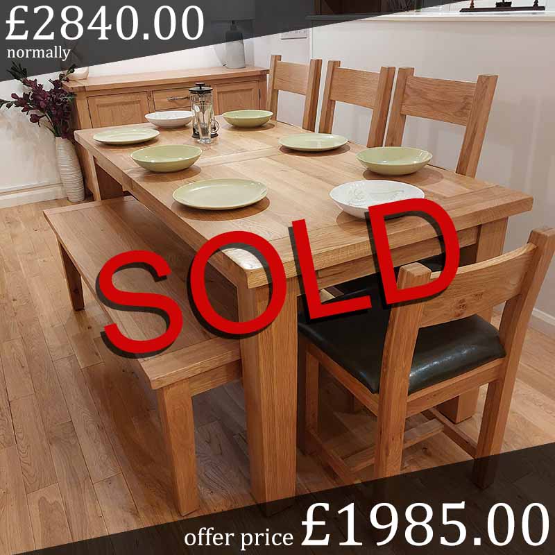 Solid Oak Dining Table & Chairs - sale - VEDT2300_set2