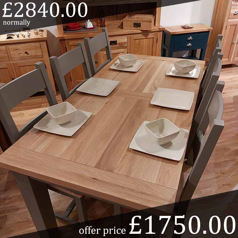 solid oak dining table & chairs - sale - VEDT2300_set1
