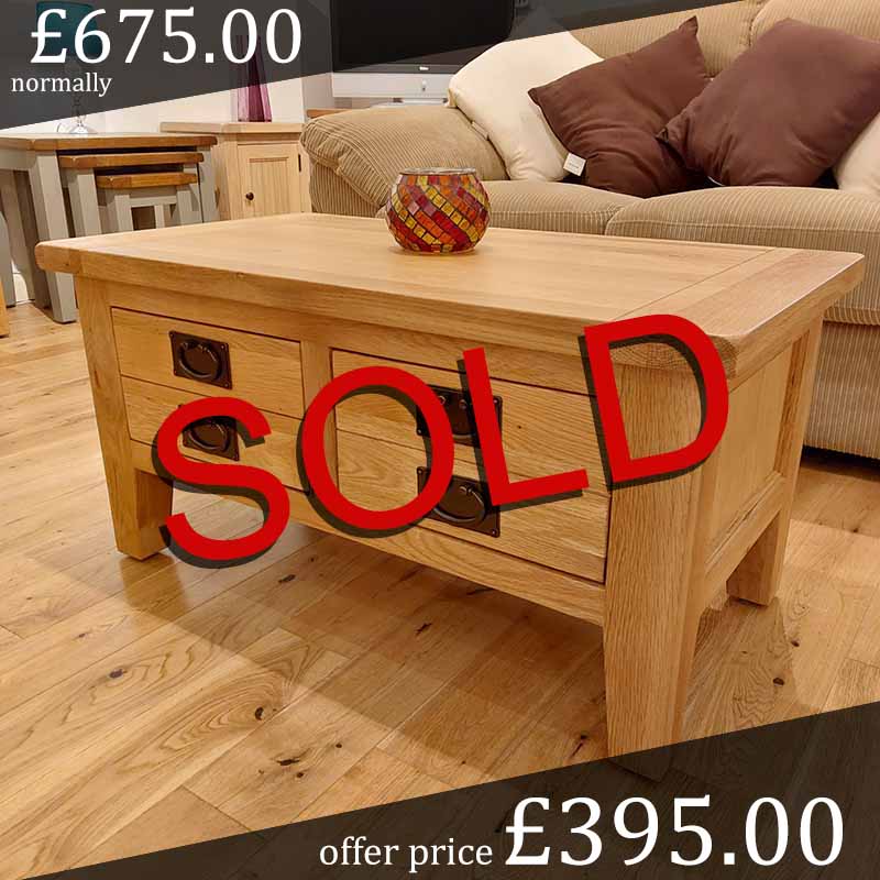 solid oak coffee table - sale - VM2DCT