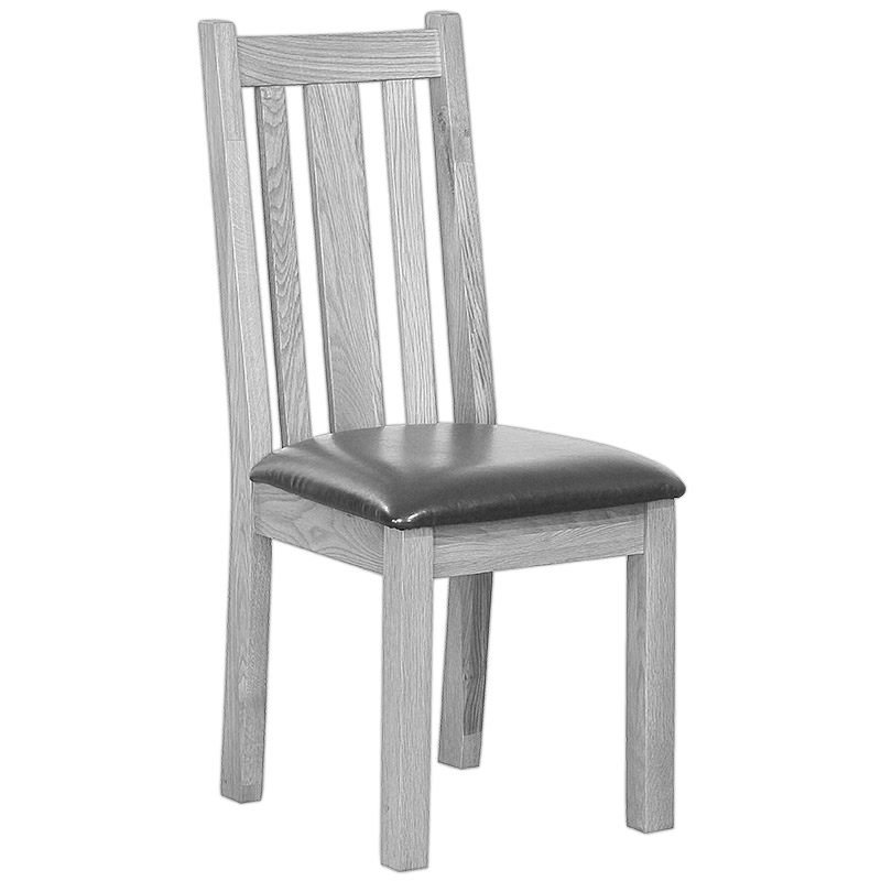 Vertical Slatted Dining Chairs with Leather Seat