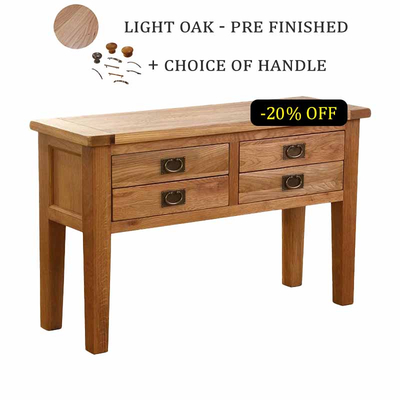Solid Oak Console Table - 211 - V4DHT light oak