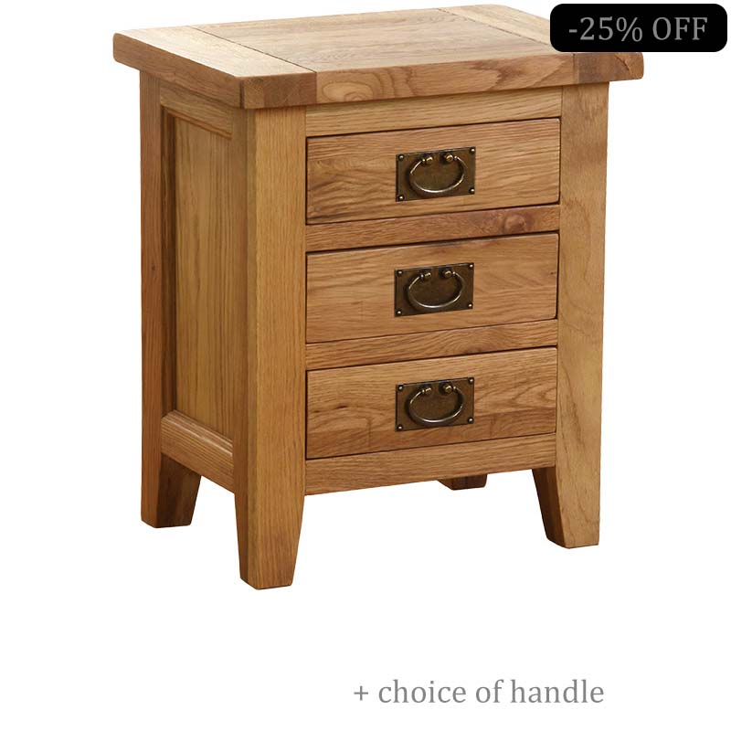 Solid Oak Bedside Table - 137 - V3DBT - light oak