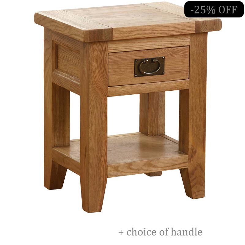 Solid Oak Bedside Table - 002 - V1D1SBT - light oak 