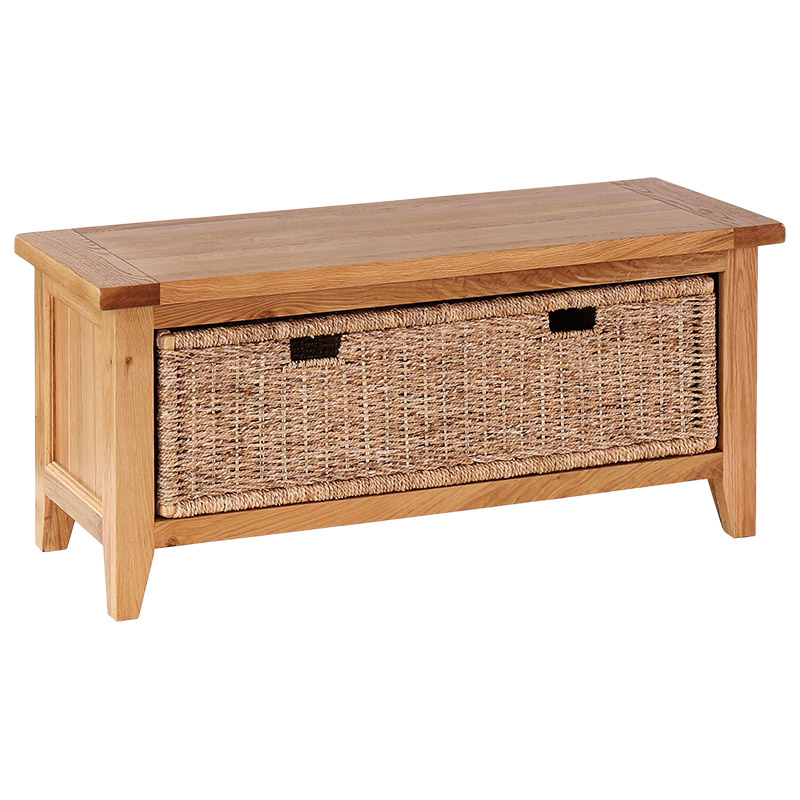 Storage Bench with Baskets - Oakay Direct - Solid Oak Handcrafted Furniture