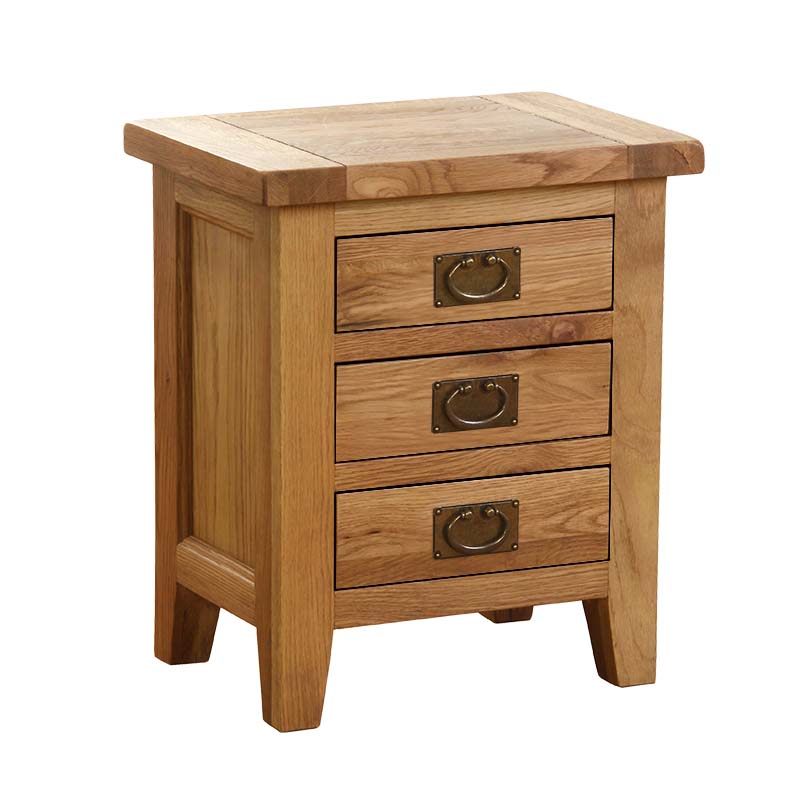 Solid Oak Bedside Table - 137 - V3DBT - light oak