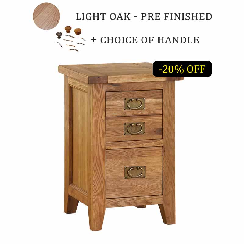 Solid Oak Lamp Table -140- VP2DBC - light oak